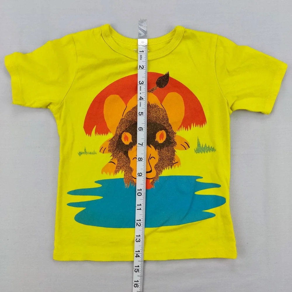 The Children's Place T-Shirt Unisex 3T Yellow Lion Graphic Safari Short Sleeve